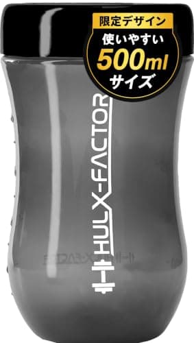 ハルクファクター プロテイン シェイカー ブラック 500ml 【限定デザイン】漏れない 小さめ おしゃれ シェーカー ボトル 黒 半透明