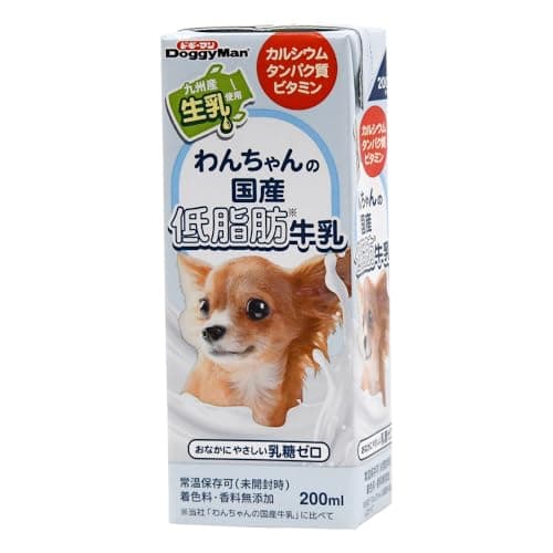 ドギーマン わんちゃんの国産低脂肪牛乳 全犬種用 200ミリリットル (x 24) (ケース販売)