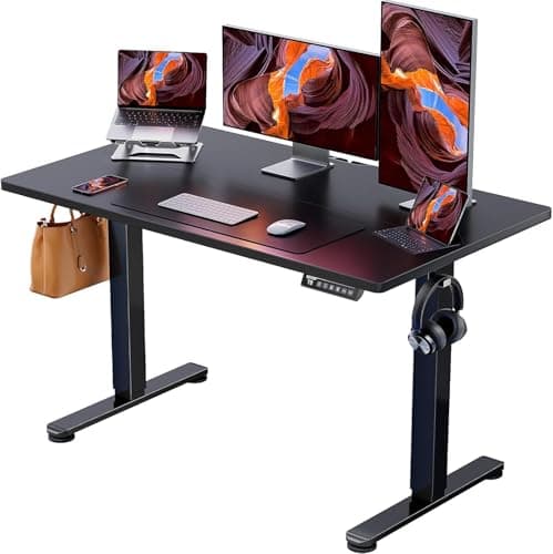 ErGear 電動 オフィスワークテーブル 昇降式デスク スタンディングデスク 幅120cm 耐荷重80kg 4段階高さメモリー機能 上下自動昇降