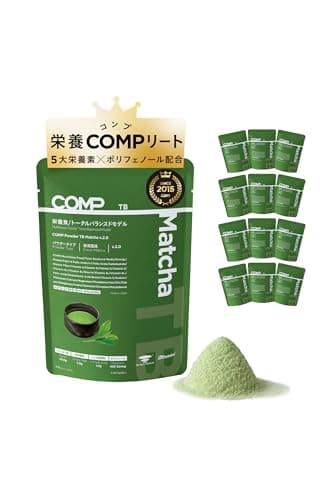 COMP 完全食 Powder TB 抹茶 (96g×12袋) プロテイン ビタミン 食物繊維 たんぱく質 ミネラル ポリフェノール (小袋×12点, ③ 抹茶 v.2.0)