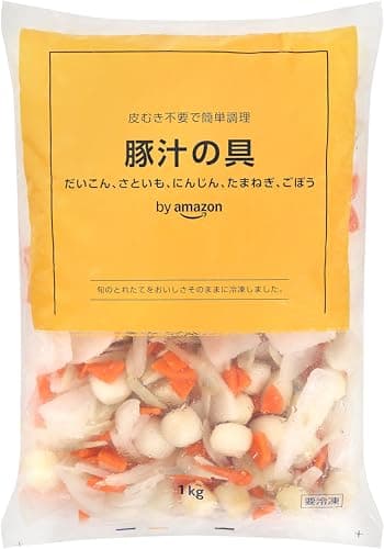 [冷凍] by Amazon 豚汁の具 1kg 大容量 だいこん さといも にんじん たまねぎ ごぼう