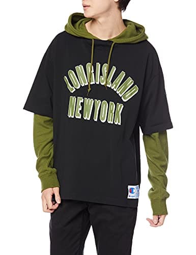 [チャンピオン] フーデッドロングスリーブTシャツ コットンUSA アクションスタイル C3-U412 メンズ ブラック M
