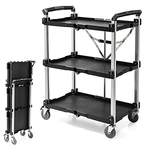 サンワダイレクト ツールワゴン キャスター付き 3段 折りたたみ 総耐荷重135kg 1個 軽量 100-CART011