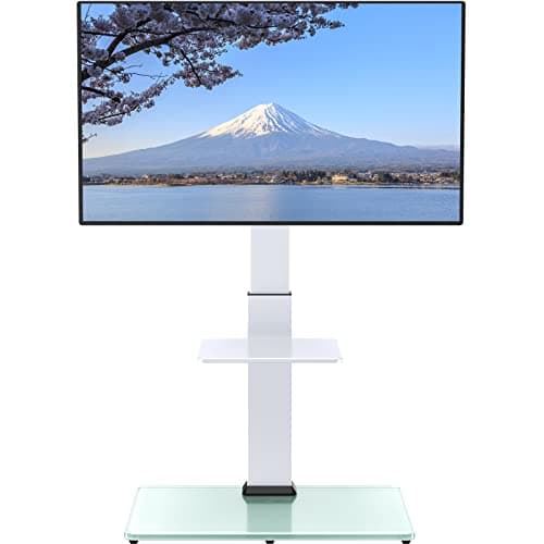 PERLEGEAR テレビスタンド 壁寄せ ハイタイプ 37~75インチ対応 耐荷重40kg 高さ・首振り調節 VESA600x400mm ホワイト