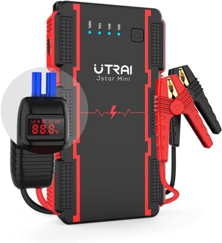 UTRAI ジャンプスターター 12V車用 瞬間最大出力2500A 7.5Lガソリンエンジン車 / 5.5Lディーゼル車対応 バッテリー ブースター スマートブースターケーブル モバイルバッテリー機能 LED緊急ライト 安全保護システム PSE承認済み