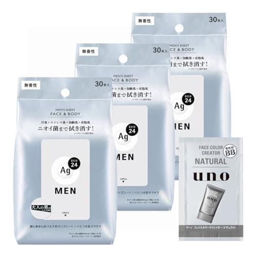 【Amazon.co.jp限定】【まとめ買い】エージーデオ24メン メンズシート フェイス&ボディ (無香性) 30枚×3個 + おまけ ニオイ テカリ 汗拭き 全身 フェイス 加齢臭 皮脂 汗 制汗剤 デオドラント 男