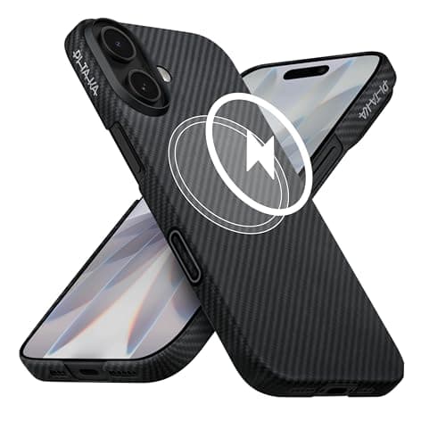 【0.88mm極薄】PITAKA iPhone 17 用ケース 19g軽量 600Dアラミド繊維製 薄型 耐衝撃(600D 黒/グレー)