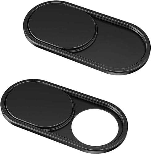 CloudValley 0.6mm 超薄型 ウェブカメラカバー メタルカメラカバー 2本セット ブラック
