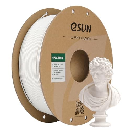 eSUN マット PLA 3D プリンター フィラメント、マット PLA フィラメント 1.75mm、寸法精度 +/- 0.03mm、1KG スプール (2.2 LBS) 3D プリンター用 3D プリント フィラメント、マットミルキーホワイト