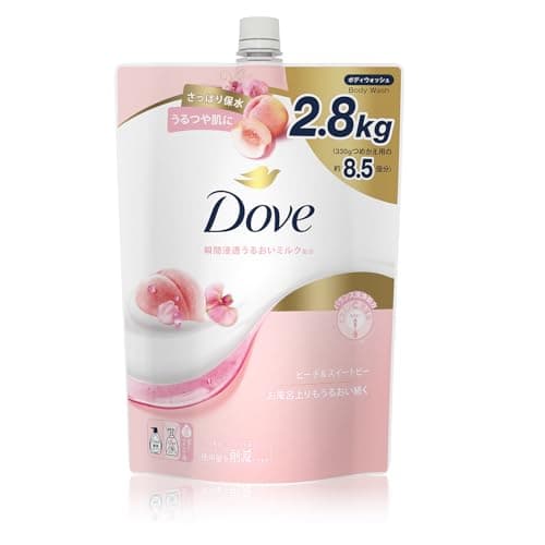 Dove(ダヴ) ボディウォッシュ ピーチ&スイートピー 大容量 詰替 8.5個分 2.8kg 瞬間浸透うるおいミルク トリプルセラミド配合 濃密泡
