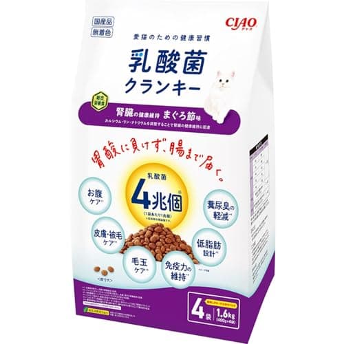 CIAO 乳酸菌クランキー 腎臓の健康維持 まぐろ節味 400g×4袋