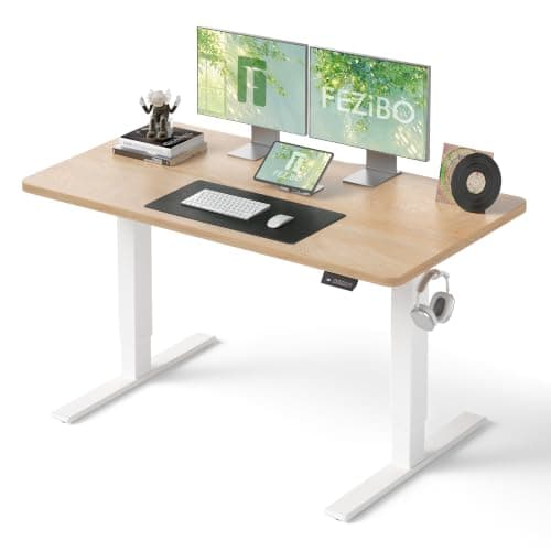 FEZIBO 昇降デスク 電動 幅120cm スタンディングデスク 耐荷重80kg 上下自動昇降 高さメモリー機能