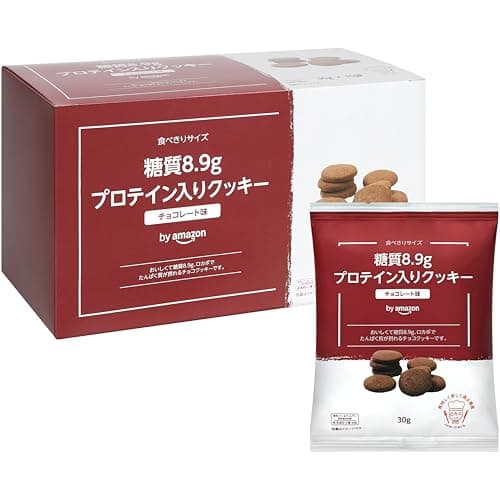 by Amazon ロカボクッキー チョコレート味 30g x 10袋 糖質8.9g プロテイン入り