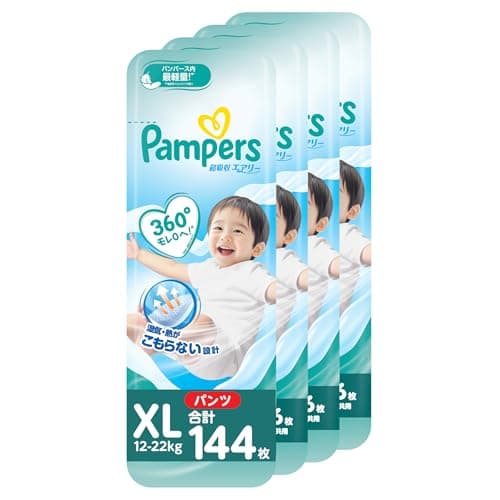【パンツビッグサイズ】パンパース オムツ 超吸収エアリー (12-22kg) 144枚 (36枚×4パック) [ケース品]