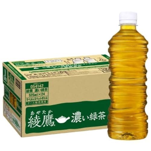 コカ・コーラ 綾鷹 濃い緑茶 ラベルレス 525mlPET ×24本 [機能性表示食品]