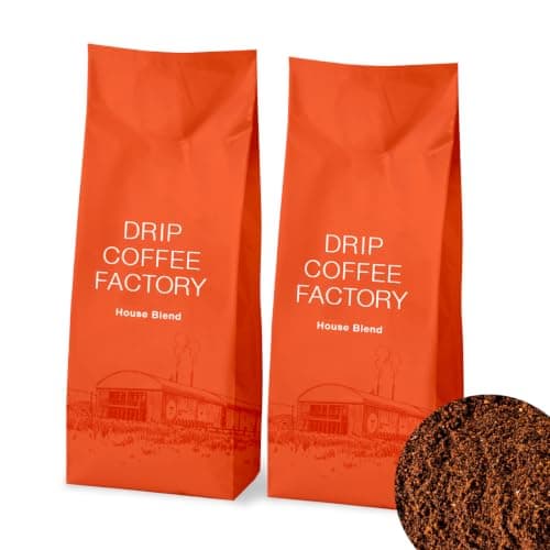 ドリップコーヒーファクトリー ハウスブレンド 粉 (中挽き) コーヒー 自家焙煎 (粉 中挽き 1kg(500g×2袋), ハウスブレンド)