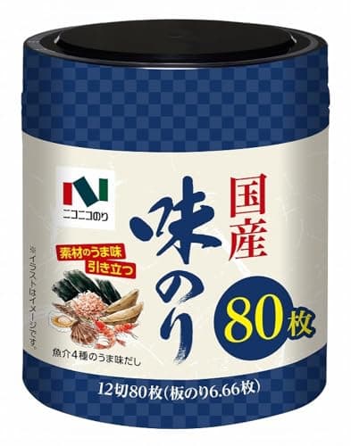 ニコニコのり 国産味のり卓上12切 80枚×5本