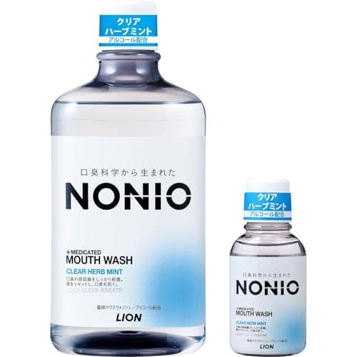 【Amazon.co.jp限定】NONIO(ノニオ) マウスウォッシュ クリアハーブミント 1000ml +ミニリンス80ml付き [医薬部外品] 洗口液 口臭原因菌を殺菌 アルコール配合