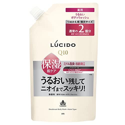 LUCIDO(ルシード) 【医薬部外品】薬用 デオドラント ボディウォッシュ うるおいタイプ 詰め替え 大容量 [ 男の におい 対策 ボディソープ ] [ 加齢臭 対策 ] 無香料 ホワイト 760ミリリットル (x 1)