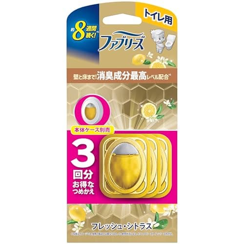 ファブリーズ 消臭芳香剤 トイレ用 壁と床まで！消臭成分最高レベル配合 フレッシュ・シトラス 詰め替えパック 6.3mL×3個