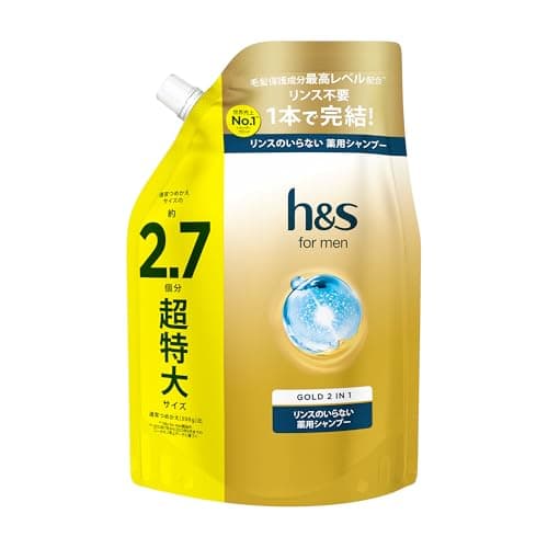 h&s for men ゴールド2in1 リンスインシャンプー 詰替大容量 800g [2.7個分]