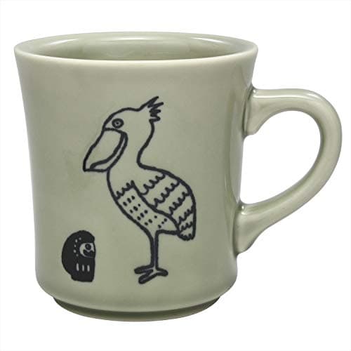美濃焼 マグカップ だるまとハシビロコウ 280ml グレー マグカップ かわいい ハシビロコウ グッズ 鳥 食器 人間用 食洗機対応 日本製 K13303