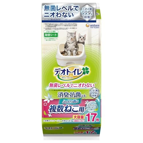 デオトイレ 消臭・抗菌シート 複数ねこ用 ナチュラルガーデンの香り 猫用トイレシート 17枚 猫 Amazon.co.jp限定