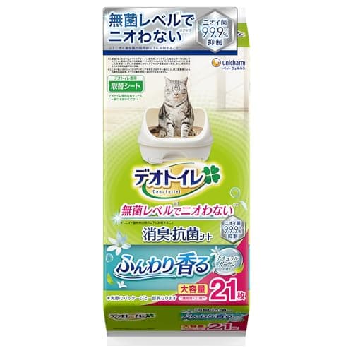 デオトイレ 消臭・抗菌シート ナチュラルガーデンの香り 猫用トイレシート 21枚 猫 Amazon.co.jp限定