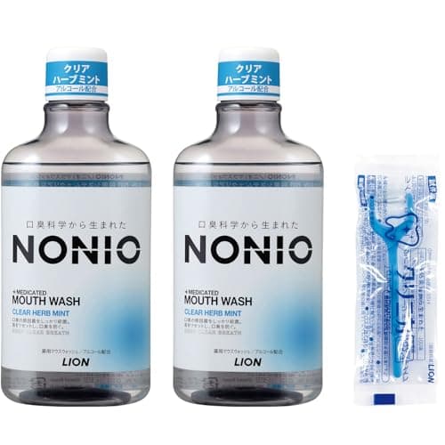 【Amazon.co.jp限定】NONIO(ノニオ) マウスウォッシュ クリアハーブミント 600ml×2個 +ミニリンス80ml×2個 [医薬部外品] 洗口液 口臭原因菌を殺菌 アルコール配合