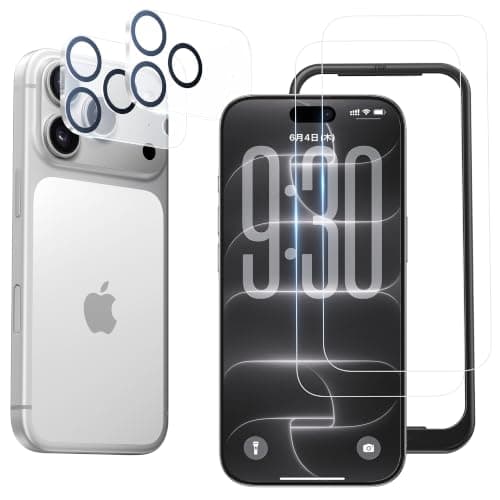 NIMASO ガラスフィルム (2枚) + カメラフィルム (2枚) iPhone 18 Pro 用 強化ガラス 保護フィルム 高透過率