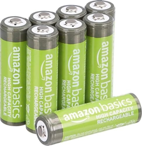 Amazon Basics 8個入り充電式単三ニッケル水素大容量電池、2400 mAh、1.2V、最大400回充電、プリチャージ済み