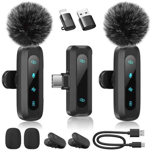 【2026新型ピンマイク】ピンマイク ワイヤレス iPhone/iPad/PC/Android対応 2人同時使用 瞬時接続 LED指示灯搭載 ノイズ軽減 音画同期・自動ペアリング・静音・リバーブ機能・即插即用 7時間連続使用 360°集音 360°回転可能 クリップ式 超ミニマイク Vlog撮影/動画配信/生放送/ASMR/TikTok用 USB変換器+防風毛ヘッド2個付き