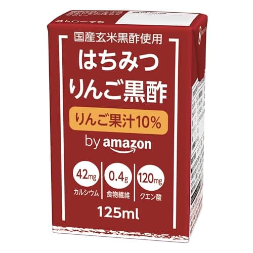 by Amazon はちみつ りんご 黒酢 125ml×30本 国産 玄米黒酢 使用