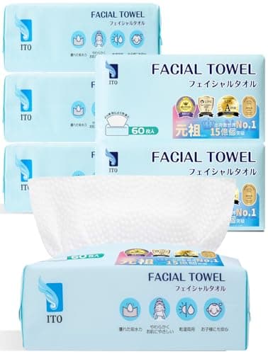 ITO ファミリーパック(360枚入り) フェイシャルタオル オリジナル鮫小紋エンボス生地 クレンジングタオル コットン 使い捨てタオル フェイスタオル使い捨て フェイスケア スキンケア OEKO-TEX®認証 赤ちゃんにも優しい @COSME受賞