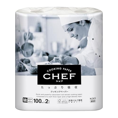 花王プロシリーズ【業務用 クッキングペーパー】シェフ キッチンペーパー たっぷり吸収M ホワイト 100枚×2ロール(花王プロフェッショナルシリーズ)