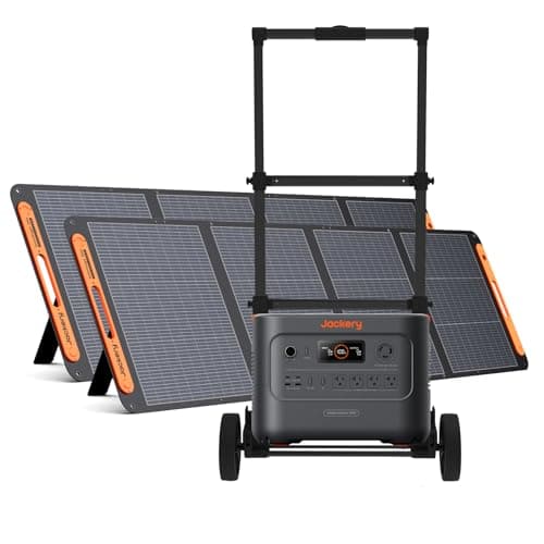 𝐉𝐚𝐜𝐤𝐞𝐫𝐲 𝐒𝐨𝐥𝐚𝐫 𝐆𝐞𝐧𝐞𝐫𝐚𝐭𝐨𝐫 𝟑𝟎𝟎𝟎 𝐍𝐞𝐰 3072Wh ポータブル電源 200W ソーラーパネル 2枚 折り畳み式 キャリーカート 1台 4点セット 2.5時間満充電 定格出力3000W 瞬間最大6000W 耐荷重 80Kg 台車 家庭用 アウトドア用 UPS機能 純正弦波 AC100V 50Hz/60Hz対応