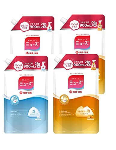 【まとめ買い】【医薬部外品】 ミューズ 泡 ハンドソープ 詰替 オリジナル/フルーティーフレッシュ 900mL × 各2個 殺菌 消毒 除菌 手洗い 保湿成分配合