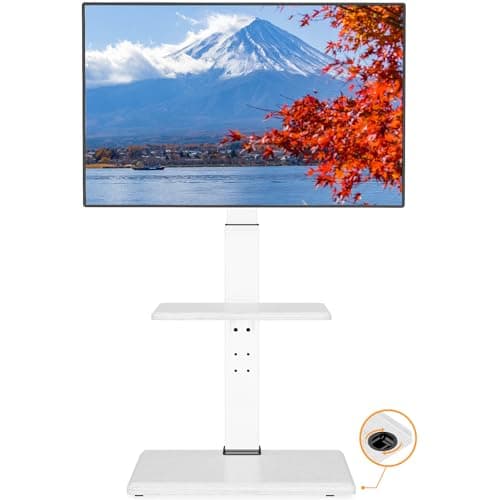 PERLEGEAR テレビスタンド 30~65インチ対応 隠しキャスター付き 壁寄せ ハイタイプ 耐荷重40kg 高さ・首振り・上下調整 ホワイト