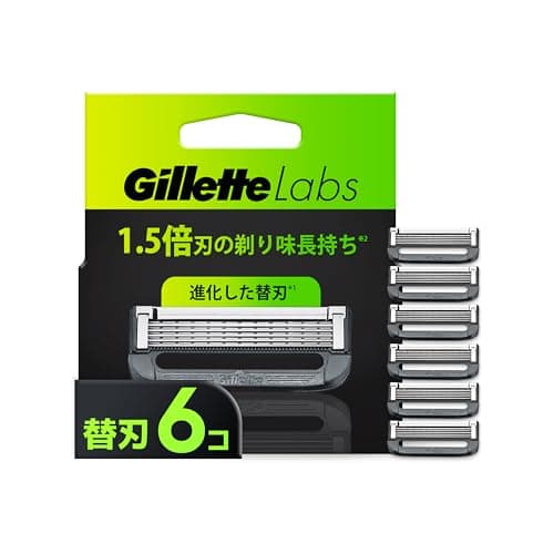 Gillette 【正規品】 ジレット 髭剃り 替刃 6個 カミソリ 剃刀 メンズ 深剃り 角質除去 ラボ 【Amazon.co.jp限定】