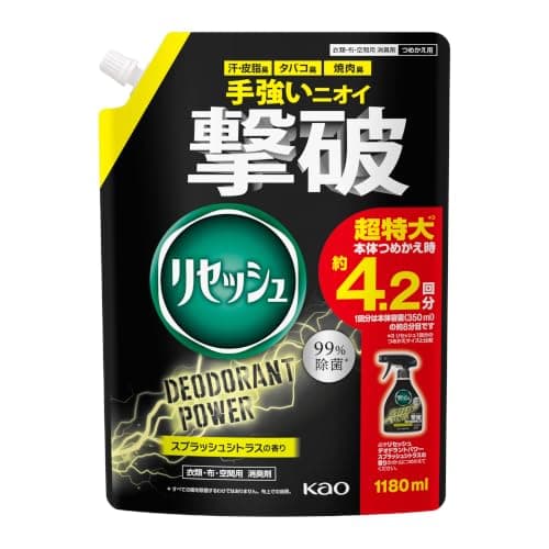 【大容量】リセッシュ デオドラントパワー スプラッシュシトラスの香り つめかえ用1180ｍｌ