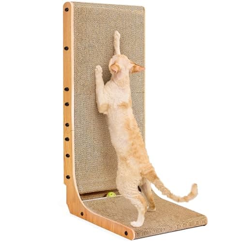 EHEYCIGA 猫 爪研ぎ 縦型 猫 爪とぎベッド XL 長い猫の爪とぎ段ボール （L字型，42x32x81cm）