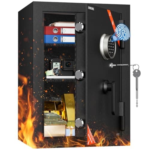 KABISAFE 金庫 UL規格 1時間 耐火 76.0L 0.5秒 指紋認証 生体認証 テンキー式 業務用 家庭用 60KEF