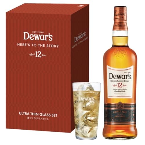 【薄づくりグラス付】デュワーズ 12年 [ ブレンデッド スコッチウイスキー スコットランド産 700ml 40%][ギフトBox入り][正規品]フレーバー(ハチミツ/リンゴ/バニラ)ファーストフィルバーボン樽で追加熟成 - スコッチウイスキー国内売上No. 1