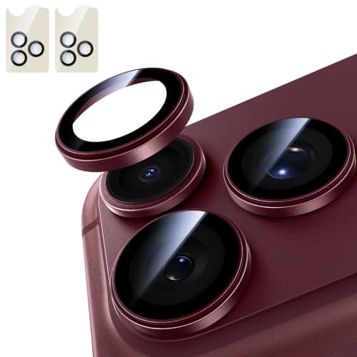 NIMASO カメラフィルム iPhone 18 Pro/iPhone 18 ProMax用 カメラ保護 ARコーティング バーガンディ 2セット