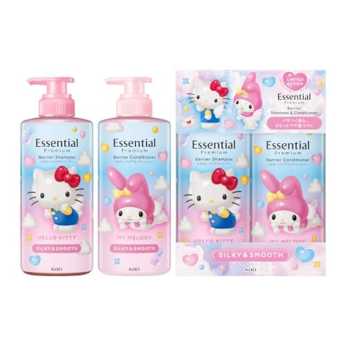 【Essential】エッセンシャルプレミアム バリアシルキー&スムースポンプセット サンリオデザイン 900ｍｌ