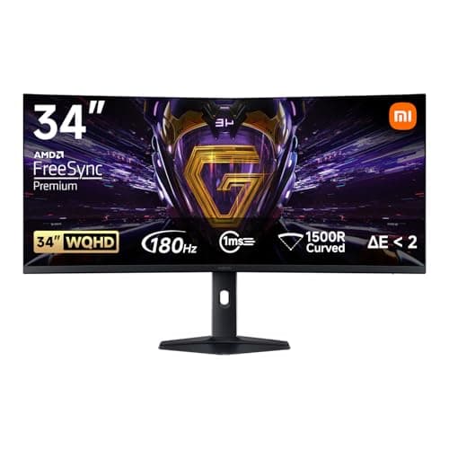 Xiaomi G34WQi 34インチ WQHD ゲーミングモニター 180Hz 曲面ウルトラワイド 3440×1440 1ms GTG