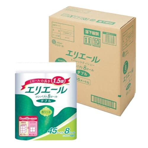 エリエール トイレットペーパー 1.5倍巻き 45m×32ロール(8ロール×4パック) ダブル パルプ100% リラックス感のある香り 【EC限定 正規段ケース】 【ハーフケース】