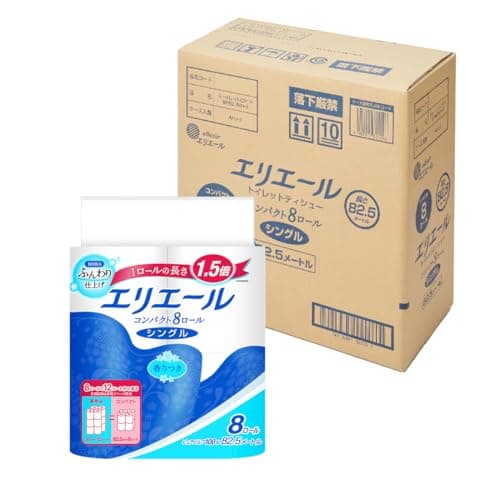 エリエール トイレットペーパー 1.5倍巻き 82.5m×32ロール(8ロール×4パック) シングル パルプ100% リラックス感のある香り 【EC限定 正規段ケース】 【ハーフケース】