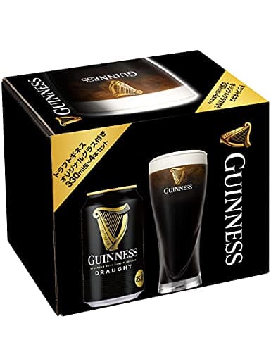 Guinness キリン ビールギフト 330ml×4本 ドラフトギネス スリムパイントグラス付 黒ビール ギフトセット バレンタイン