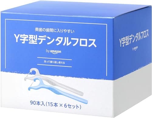 by Amazon Y字型 デンタルフロス 歯間ブラシ 90本入り (ブルー45本・ホワイト45本)
